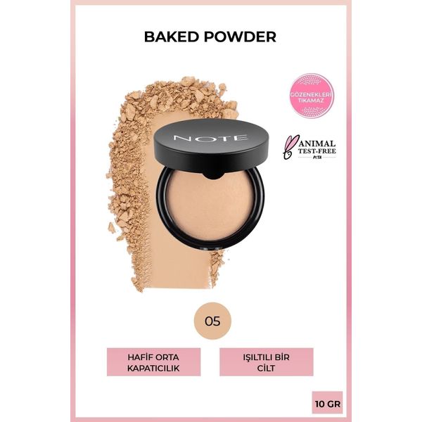 Baked Powder 05 Soft Beige Işıltılı Bitişli Highlighter Toz Yüz Pudrası