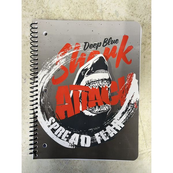 Pen + Gear Poly Wide Ruled 1 Subject Notebook 80 Sheets Shark Attack