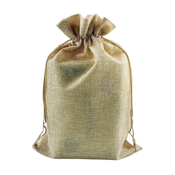 QIANHAILIZZ 10 Pack 8 x 12 Inch Linen Drawstring Bags Burlap Jewelry Gift Pouch Candy Pouch Flax Drawstring Wedding Favor Bags