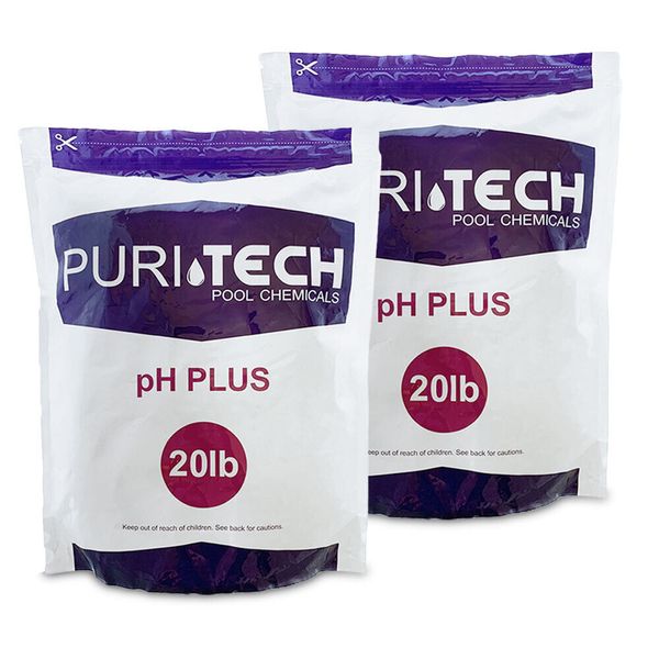 Puri Tech Chemicals pH Plus 40 lb Resealable Bag for Pools & Spas Increases pH
