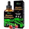 Liquid Drops Biotin Collagen. Extra Strength 70000/serving Vegan Halal