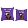 Cool baseball gloves with ball "The Crazy Catcher" Throw Pillow
