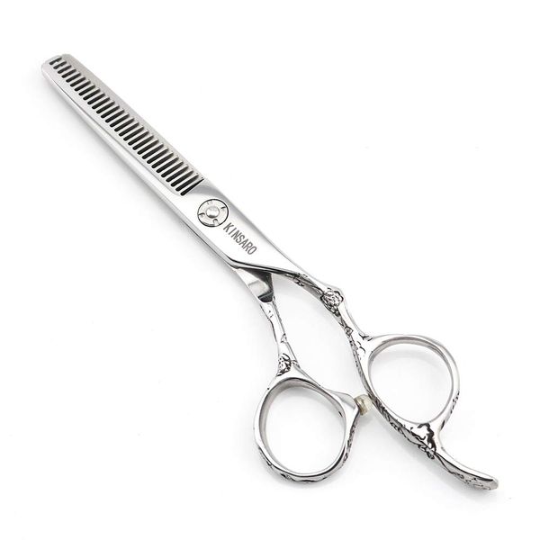 Hair Scissors 6 Inch Professional Barber Scissors Hair Thinning Scissors Thinning Shears 440C Barber Shears 30 Teeth Rose handle KINSARO