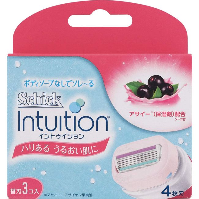 Schick Intuition Replacement Blade for Women Razor for Firm and Moisturizing Skin (Pack of 3)