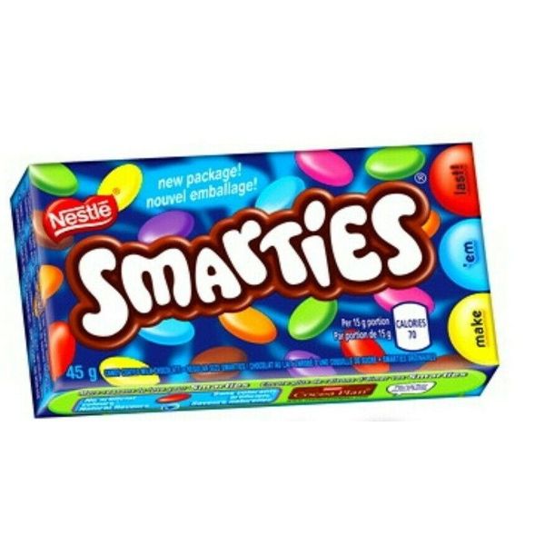 48 x SMARTIES Chocolate Candy Bar Nestle from CANADA 45g each