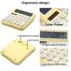 OFFIDIX Office Desktop Calculator, 12 Digit Standard Basic Calculator Cute Candy Color Electronic Calculator (Yellow)