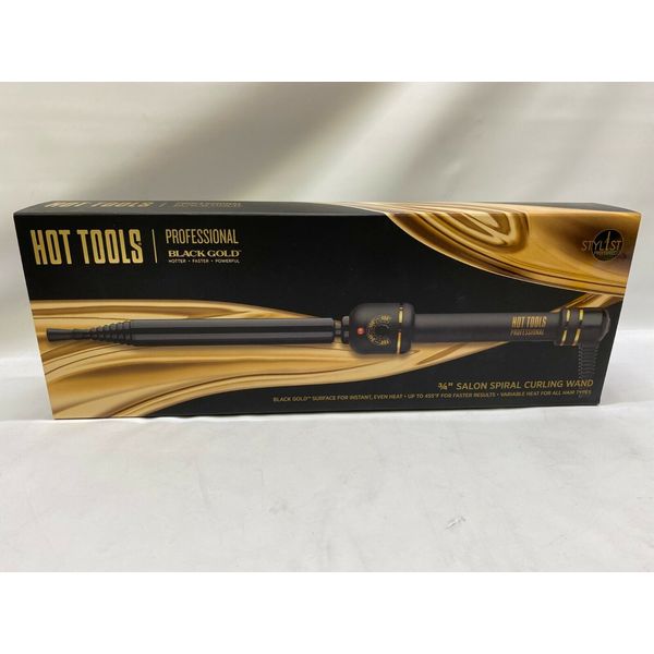 Hot Tools Professional Black Gold 3/4" Salon Spiral Curling Wand HT1132BG - NEW