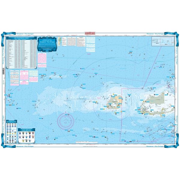 Waterproof Chart, 8F MARQUESAS - DRY TORTUGAS, FISH/DIVE