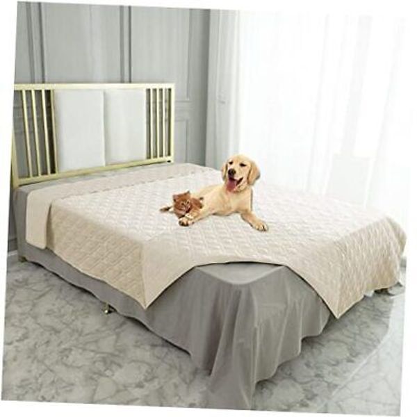 Waterproof Blanket Reversible Dog Bed Cover Pet 82x102 Inch (Pack of 1) Ivory