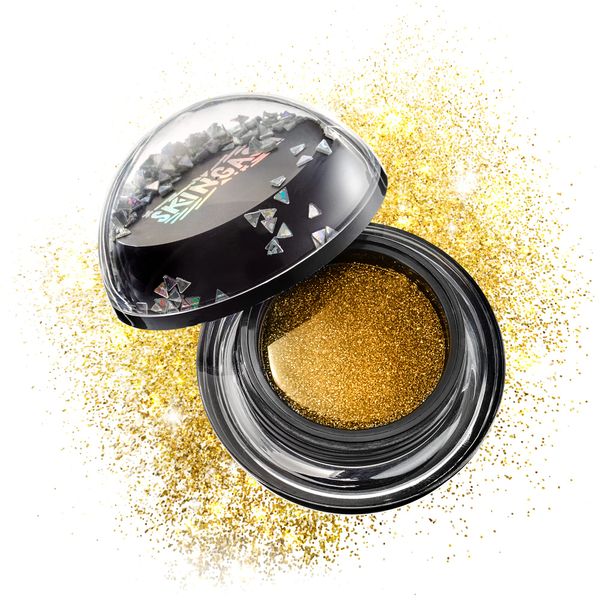 Skingasm All Over Glitter Balm - The Sexiest Sparkle - Glitter for Your Lips, Eyes, Face, Body & Hair - Cruelty- Free- Glitter Eyeshadow - Vegan Makeup -Leave The Lights On (Gold)