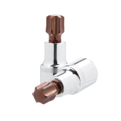 Aopin 1/2 Inch Bit Socket T60, Auto Repairs Tools Machinery Equipment, S2 Steel Bit, CR-V Steel Sockets, 2.5"(60mm) Length, 2pcs