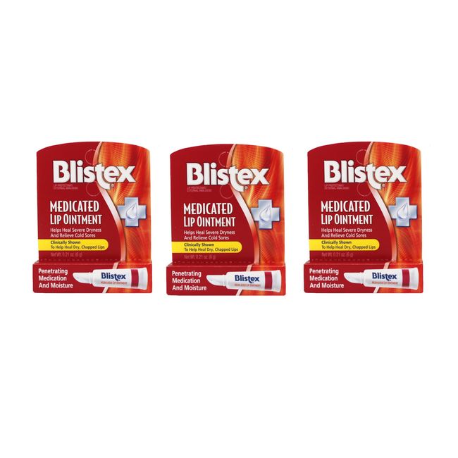 3 Pack of BLISTEX MEDICATED OINT (BOXED) .21OZ