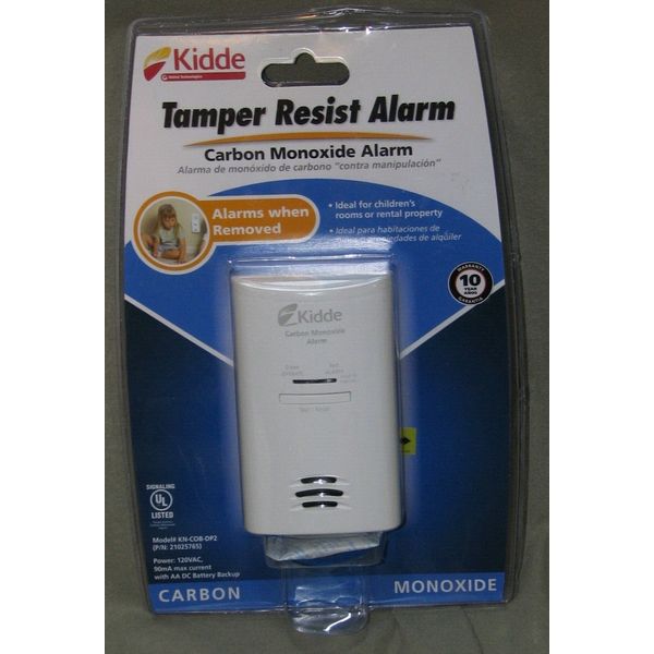 Kidde Carbon Monoxide Alarm White Plug In Battery Back Up KN-COB-DP2 AC Powered