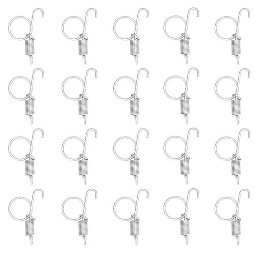 Spring Cage Door Hook, 20PCS Cage Door Spring Hook Metal Finger Spring Latch Hook for Fixing Rabbit Pet Cage Door Farming Equipment(S)