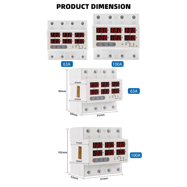 Timer 220V 60A-100A, Digital Timer Switch Relay, Weekly 7 Days