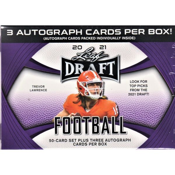 2021 Leaf Draft Hobby sealed unopened blaster box 50 cards plus 3 autographs