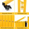 16FT Industrial Expandable Barricade Folding Security Gate with Wheels,Retrac.