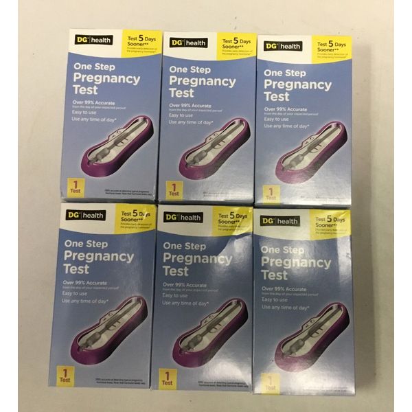 LOT OF 6 DG Health One Step Pregnancy Test EXP 3/26