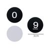 Plastic Numbered Discs Number Tags Engraved Numbered Tags Without Hole Round (0-50, Black)