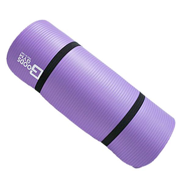 Goose Gym NBR Yoga Mat 20mm + Portable Strap, Black