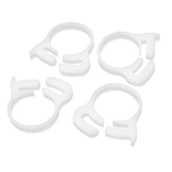 sourcingmap 22.8mm-24.8mm Double Gripping Ratchet Type Plastic Hose Clamps Clips White 4 Pcs