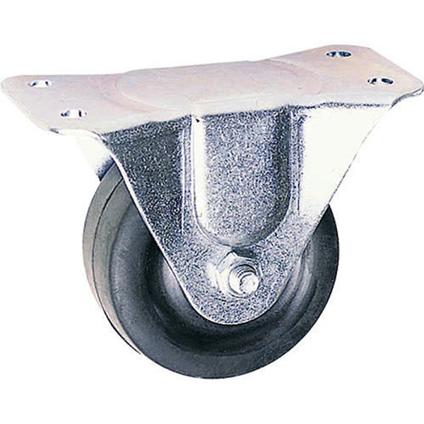 3" Rubber Wheel Light Duty Rigid Plate Caster 150 Lb. Capacity