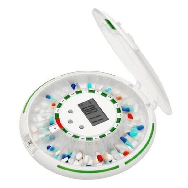 Automatic Medication Reminding Dispenser Flashing Light, Sound, Alarm and Lock