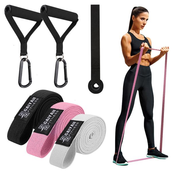 Long Resistance Bands with handles, Fabric resistance bands for working out women Long Stretch Band Exercise Bands Resistance For Women Fitness Bands Elastic Bands Pilates Band Pull Up Resistance Band