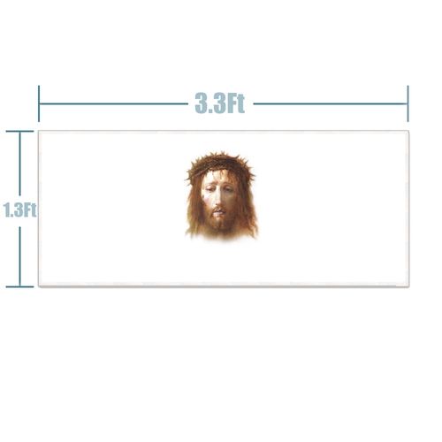 JEWSUN Holy Face Veil of Sant Veronica Church Play Wall Art Banner Saint Veil Life Size for Wearing Catholic Church Gift Christian Home Decor