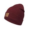Occulto Leatherpatch Winter Mütze Beanie Bordeaux Rot