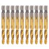 M6 Tap Drill Bit Set, 10PCS Tapping Bits 6mm M6 Combination Drill Taps Bit Set Hex Shank Screw Taps