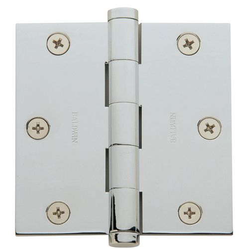 Baldwin 1035260I Square Mortise Hinge, Bright Chrome
