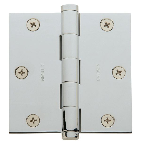 Baldwin 1035260I Square Mortise Hinge, Bright Chrome