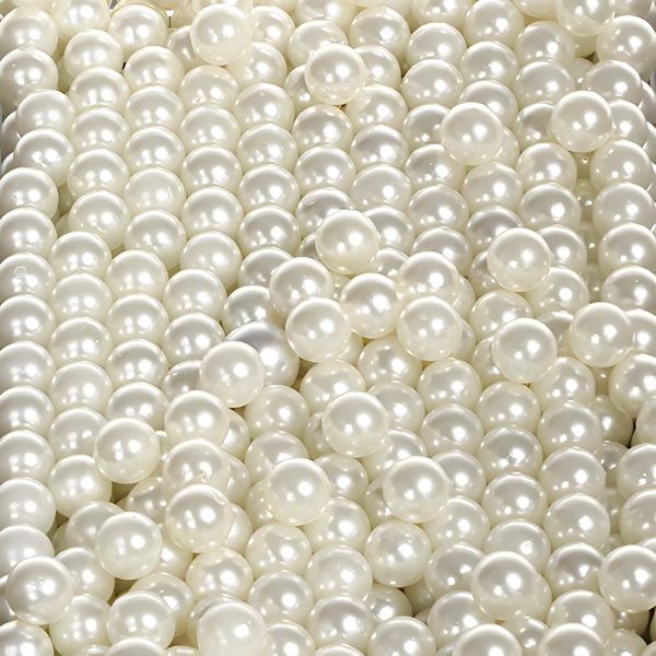 Sooyee Art Faux Pearls 1700-Pcs Loose Beads no Hole 1.1 Lbs (8mm,Ivory) for Vase Fillers, Table Scatter, Wedding, Birthday Party Home Decoration