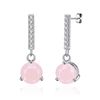 Philip Jones Sterling Silver Rose Quartz Gemstone Drop Earrings