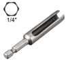 sourcing map 8mm Nut Driver, 1/4" Quick-Change Hex Shank Slotted Drill Bit Socket Wrench Tool, 3 Inch Length