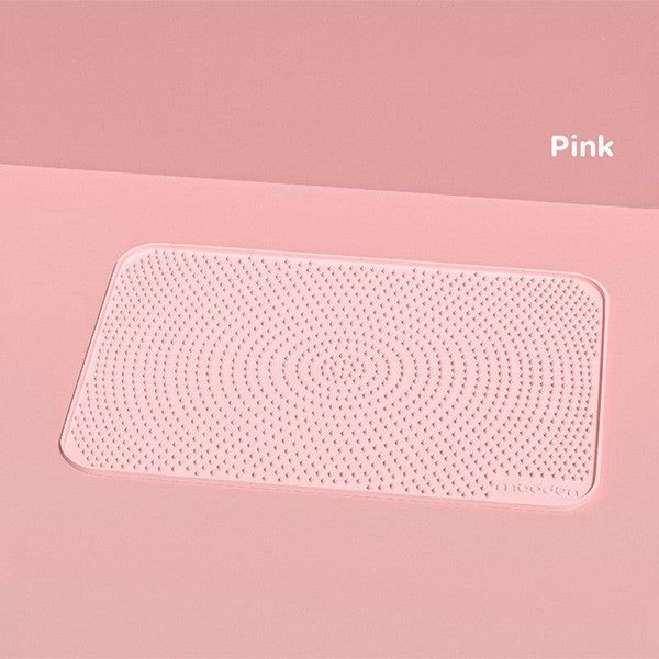 Silicone Sand-Proof Cat Litter Box Foot Mat - Pink