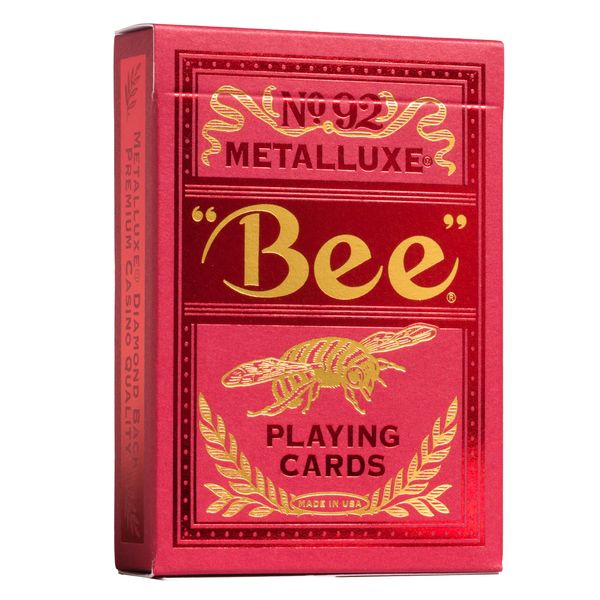 Bee MetalLuxe™ Playing Cards - Red Foil Diamond Back, Standard Index