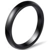 JUDE 3mm White Ceramic Plain Simple Classical Wedding Band Stackable Ring (Black, K)