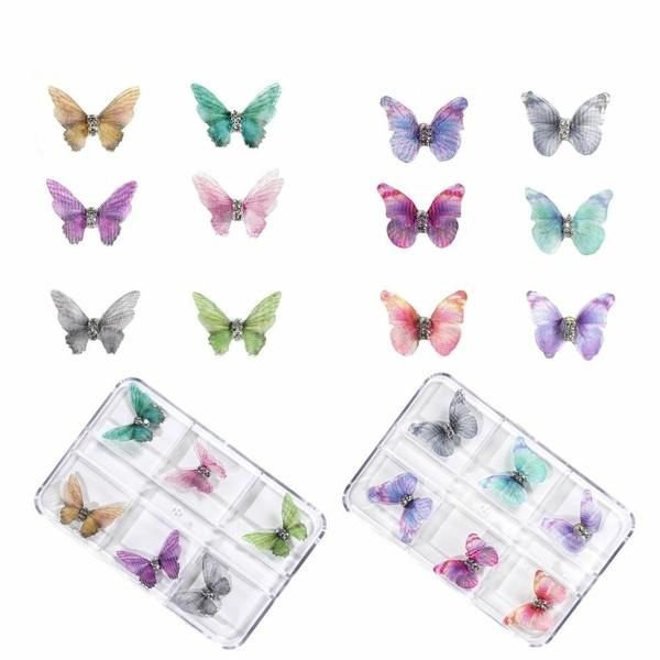 Nail Art Moving Wings Magnetic Butterfly Parts Set of 2 (WC2997D)