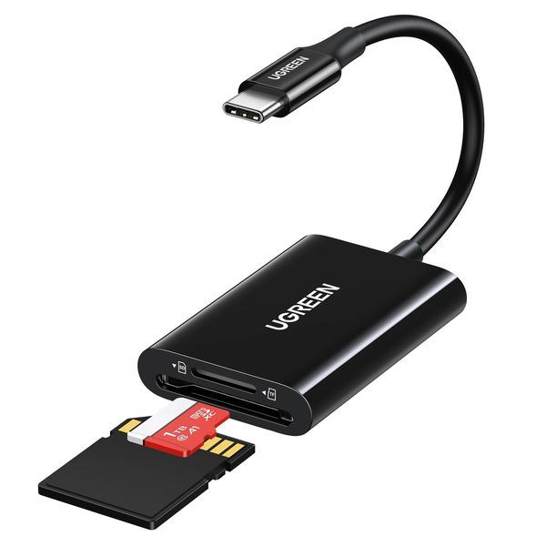 UGREEN USB C Kartenleser 170 MB/S SD 3.0 SD Micro SD Card Reader Typ C Kartenlesegerät USB C Card Reader kompatibel mit iPhone 15 Serie, Galaxy S23 Serie, iPad, MacBook Pro/MacBook Air usw (Schwarz)