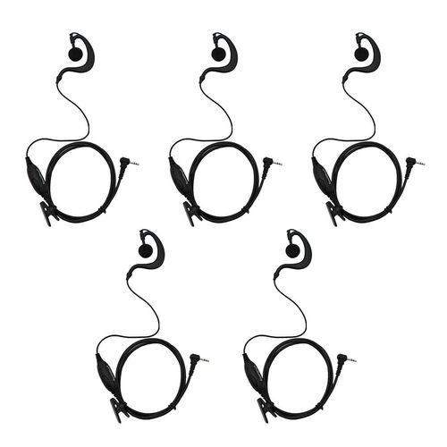 GoodQbuy Two Way Radio G Shape Clip-Ear Headset Earpiece with PTT is Compatible with Motorola MH230R MS350R MT350R (Pack of 5)
