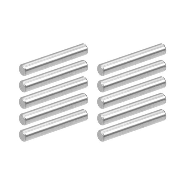 sourcing map 10Pcs 4mm x 25mm Dowel Pin 304 Stainless Steel Pegs Support Shelves Silver Tone