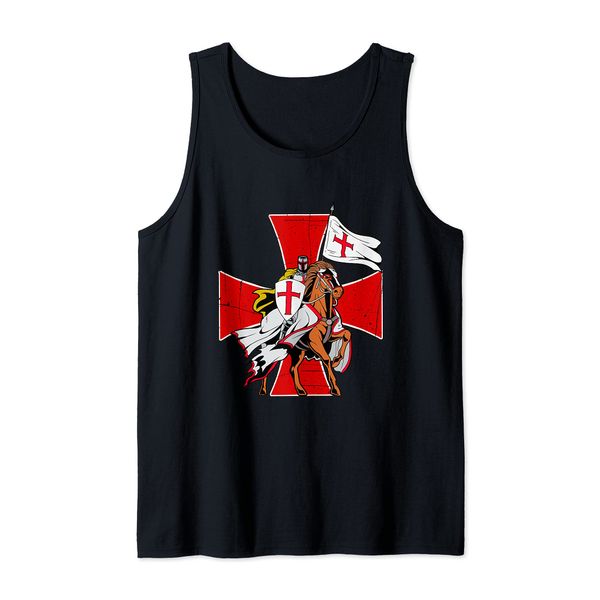 Knight Templar On Horse Gift Tank Top