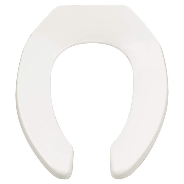 American Standard 5901100.020 Commercial Elongated Open Front Toilet Seat with Stainless Steel Hinge, 1.00 in Wide x 14.38 in Tall x 18.56 in Deep, White