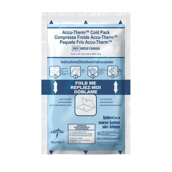 Medline MDS138010 Accu-Therm Instant Cold Packs, 4" x 6" (Pack of 16)