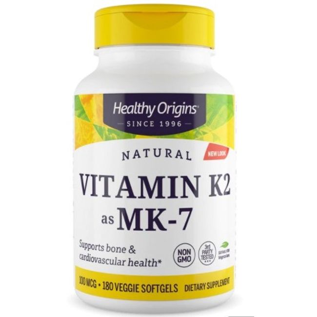 Vitamin K2 Healthy Origins MK-7 Supplement 100mcg 180 Tablets