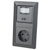 Milos Motion Sensor Socket Flush-Mounted Indoor 2-Wire 230V 160° Sensor I Connection without Neutral Conductor I Anthracite