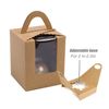 50 Pcs Individual Kraft Cupcake Holder Single Cupcake Boxes w/ Window and Handle