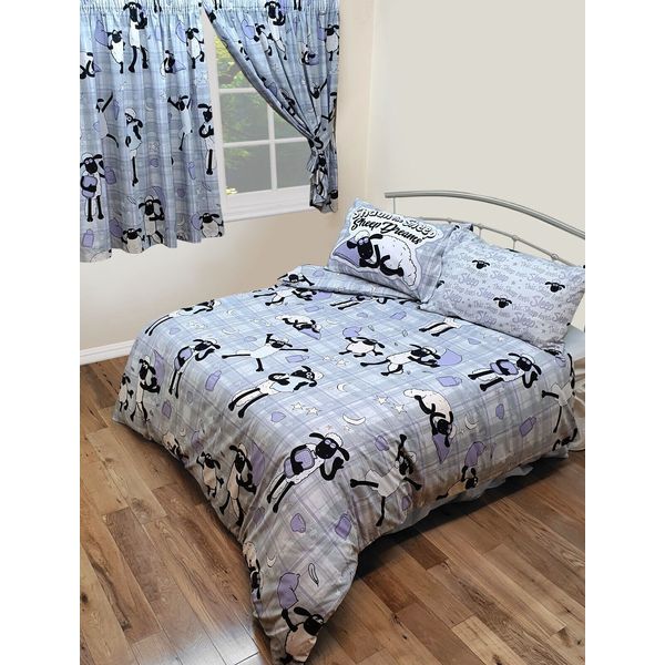 Double Bed Duvet Cover Set Shaun The Sheep Reversible Bedding Moon Stars